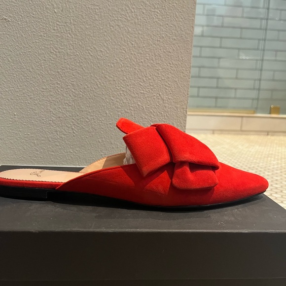 J. Crew Bold Red Suede Mules - Picture 2 of 3